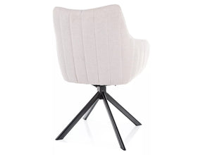 Scaun rotativ AZALIA, bej deschis/negru, stofa clasica/metal, 61x44x86 cm