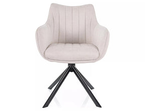 Scaun rotativ AZALIA, bej deschis/negru, stofa clasica/metal, 61x44x86 cm