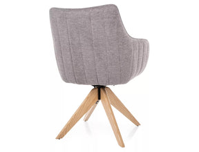 Scaun rotativ AZALIA, gri deschis - Brego 07, stofa clasica/lemn, 61x44x86 cm