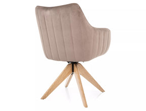 Scaun rotativ AZALIA, bej inchis - Bluvel 40, stofa catifelata/lemn, 61x44x86 cm