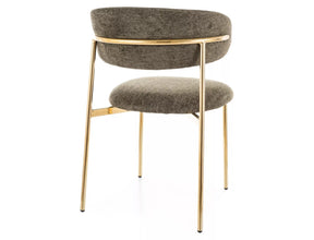 Scaun ELTON, verde olive - Raven 78/auriu, stofa clasica/metal, 56x46x80 cm