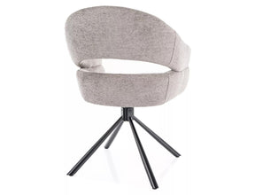 Scaun BORGO, gri deschis - Raven 07, stofa clasica/metal, 58x45x87 cm