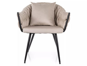 Scaun NUVO, bej deschis - Bluvel 30, stofa catifelata/metal, 62x47x86 cm