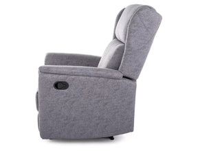 Fotoliu recliner ZEUS, gri/negru, stofa/metal, 74x93/165x108 cm