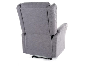 Fotoliu recliner ZEUS, gri/negru, stofa/metal, 74x93/165x108 cm