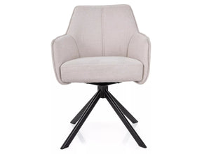 Scaun NOTTI, bej deschis/negru, stofa clasica/metal, 55x45x83 cm