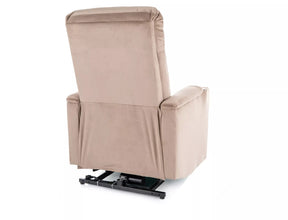Fotoliu recliner IKAR, stofa catifelata bej inchis - Bluvel 40, 77x92/163x108 cm