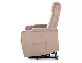 Fotoliu recliner IKAR, stofa catifelata bej inchis - Bluvel 40, 77x92/163x108 cm