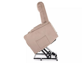 Fotoliu recliner IKAR, stofa catifelata bej inchis - Bluvel 40, 77x92/163x108 cm