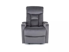 Fotoliu recliner IKAR, stofa catifelata gri - Bluvel 14, 77x92/163x108 cm