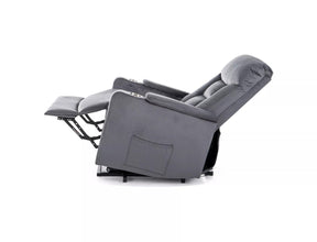 Fotoliu recliner IKAR, stofa catifelata gri - Bluvel 14, 77x92/163x108 cm