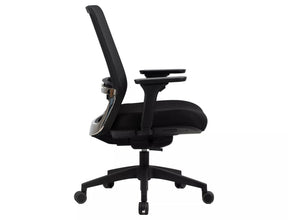 Scaun de birou Q-718, negru, stofa clasica/plasa, 62x50x98/108 cm