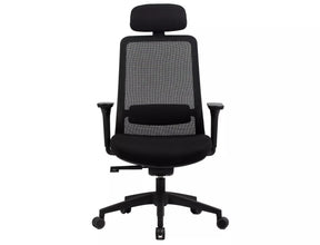 Scaun de birou Q-718 H, negru, stofa clasica/plasa, 62x50x117/127 cm