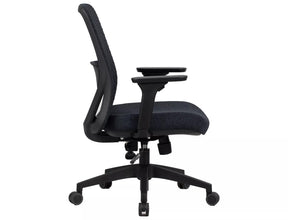 Scaun de birou Q-744, negru, stofa clasica/plasa, 62x50x91/101 cm