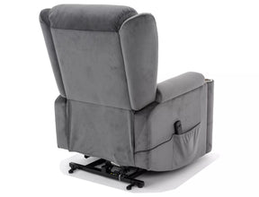 Fotoliu recliner MINOS, stofa catifelata gri - Bluvel 14, 78x87/162x107 cm