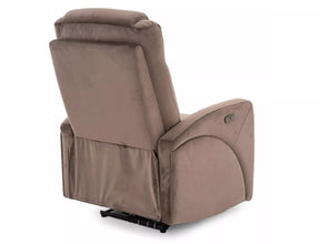 Fotoliu recliner KRONOS, stofa catifelata cappuccino - Bluvel 38, 79x94/160x107 cm