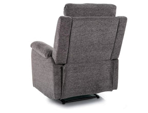 Fotoliu recliner SPENCER 1, gri inchis/negru, stofa clasica/metal, 80x94/164x101 cm