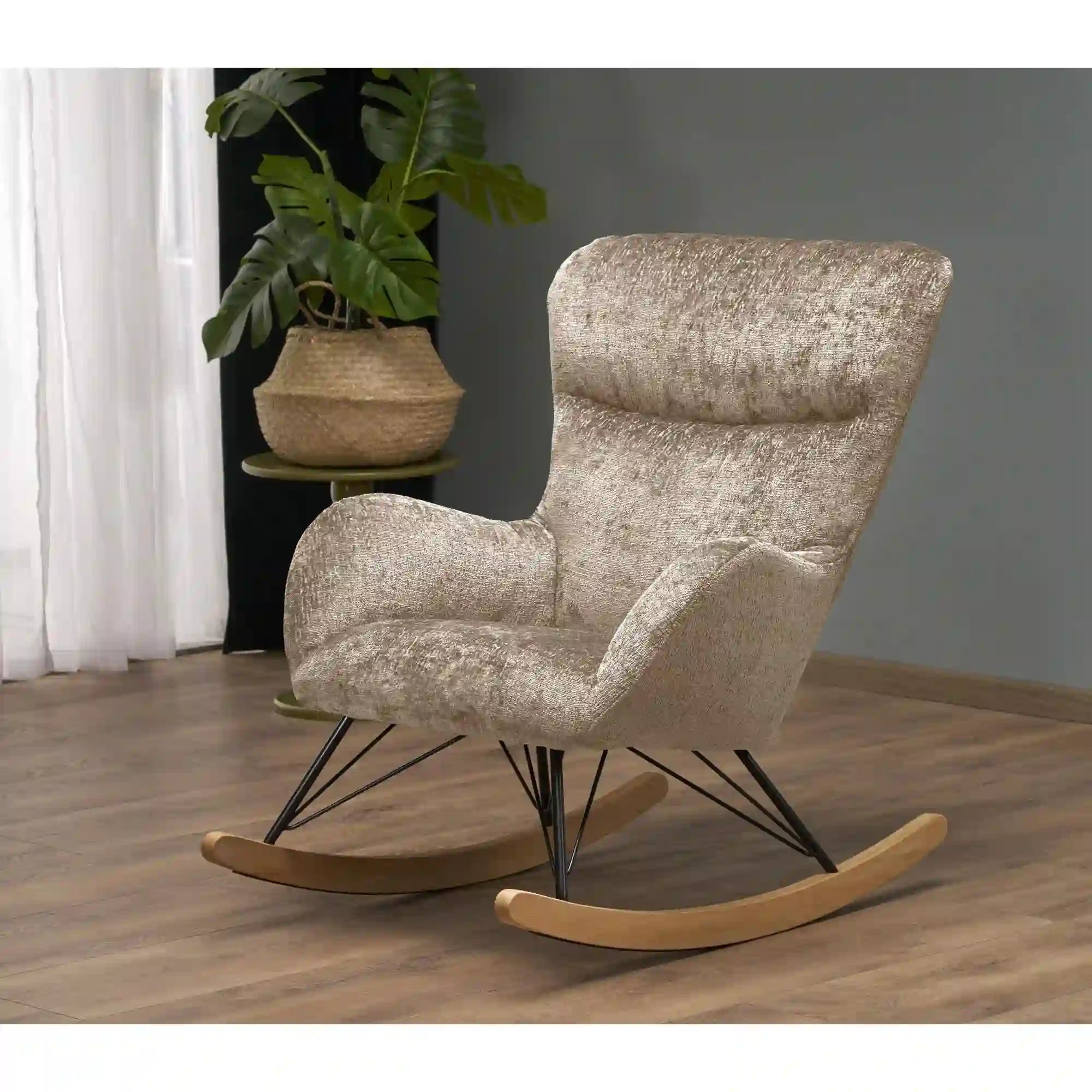 Fotoliu balansoar HOUSTON OCN-37613, bej/negru/stejar