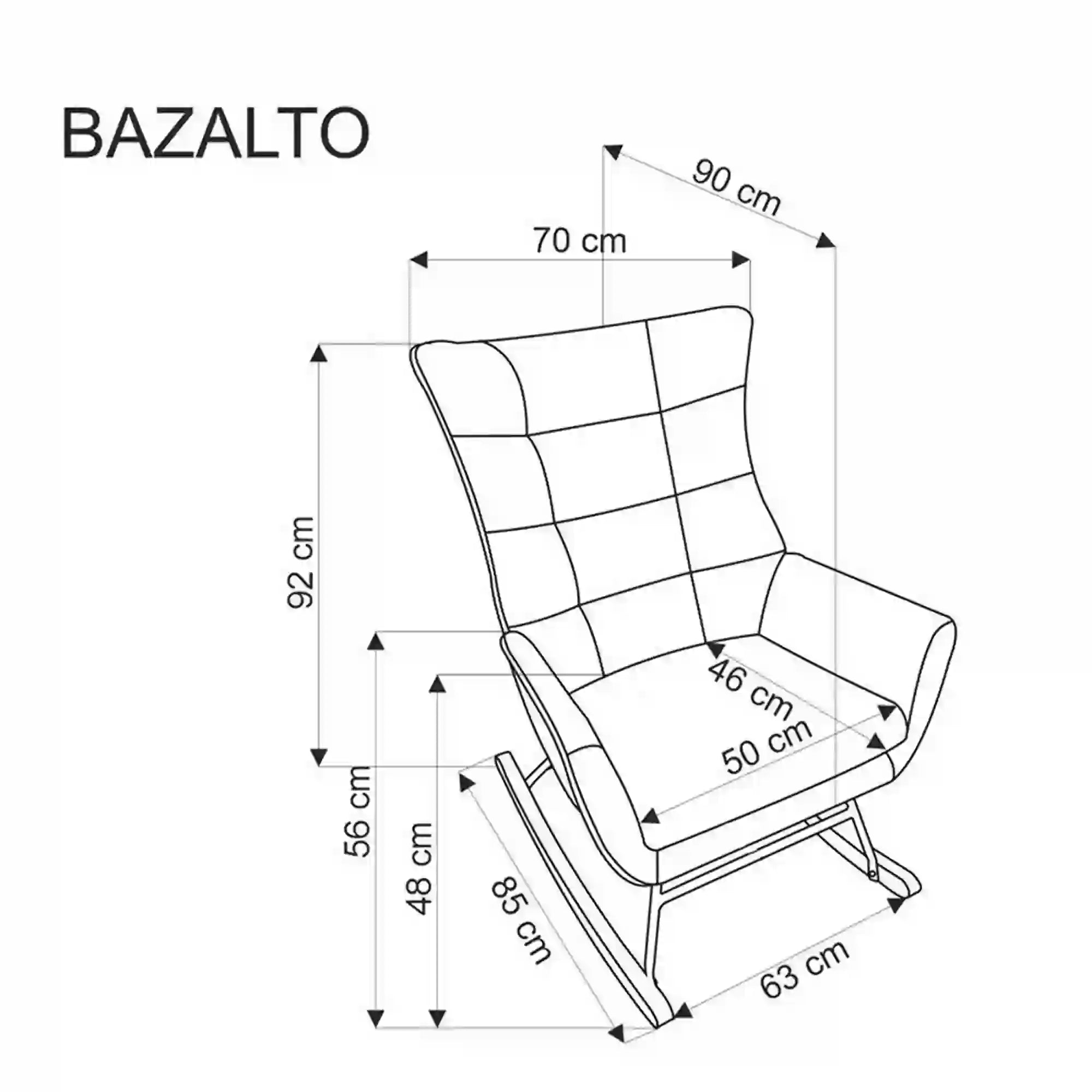 Fotoliu balansoar HOUSTON OCN-37619, galben mustar