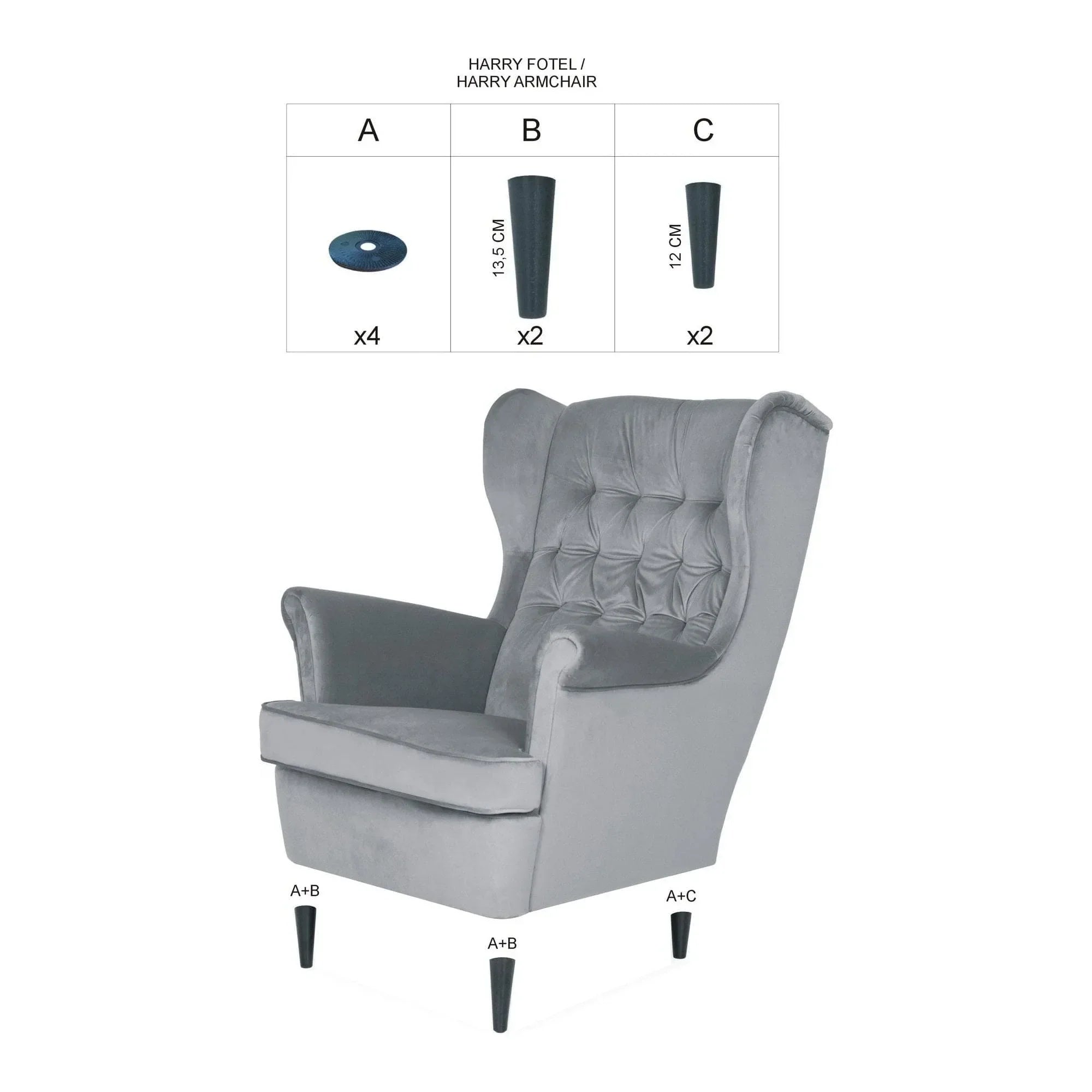 Fotoliu DETROIT OCN-39833, negru