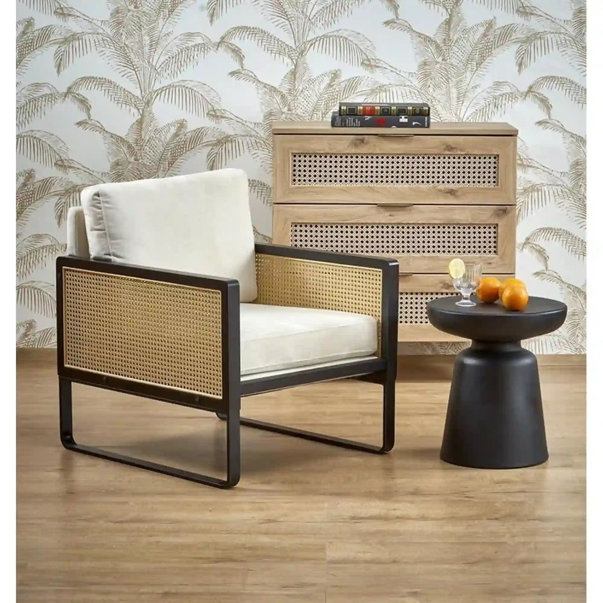 Fotoliu gradina HOUSTON OCN-37579, bej/negru