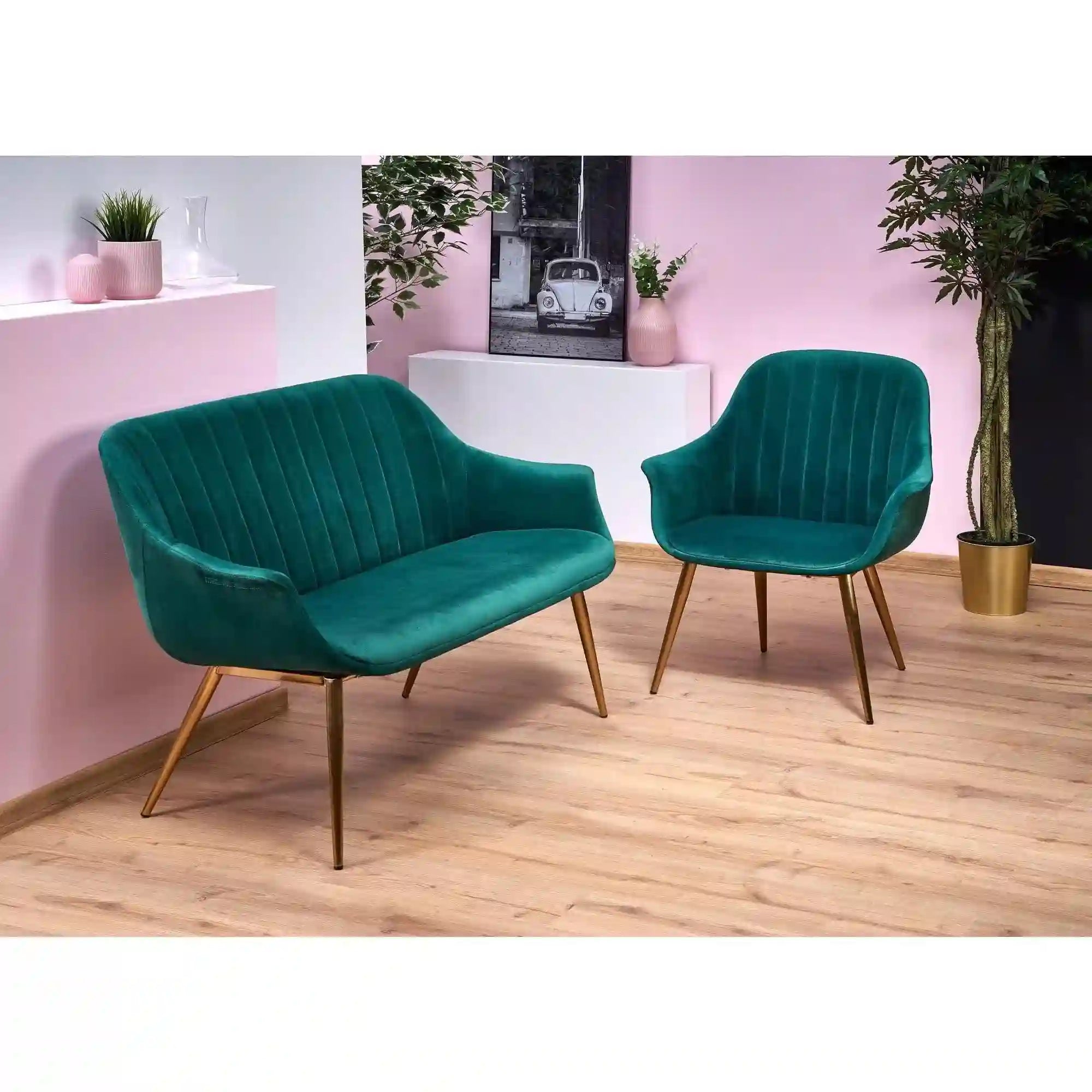 Fotoliu HOUSTON OCN-27690, verde inchis/auriu