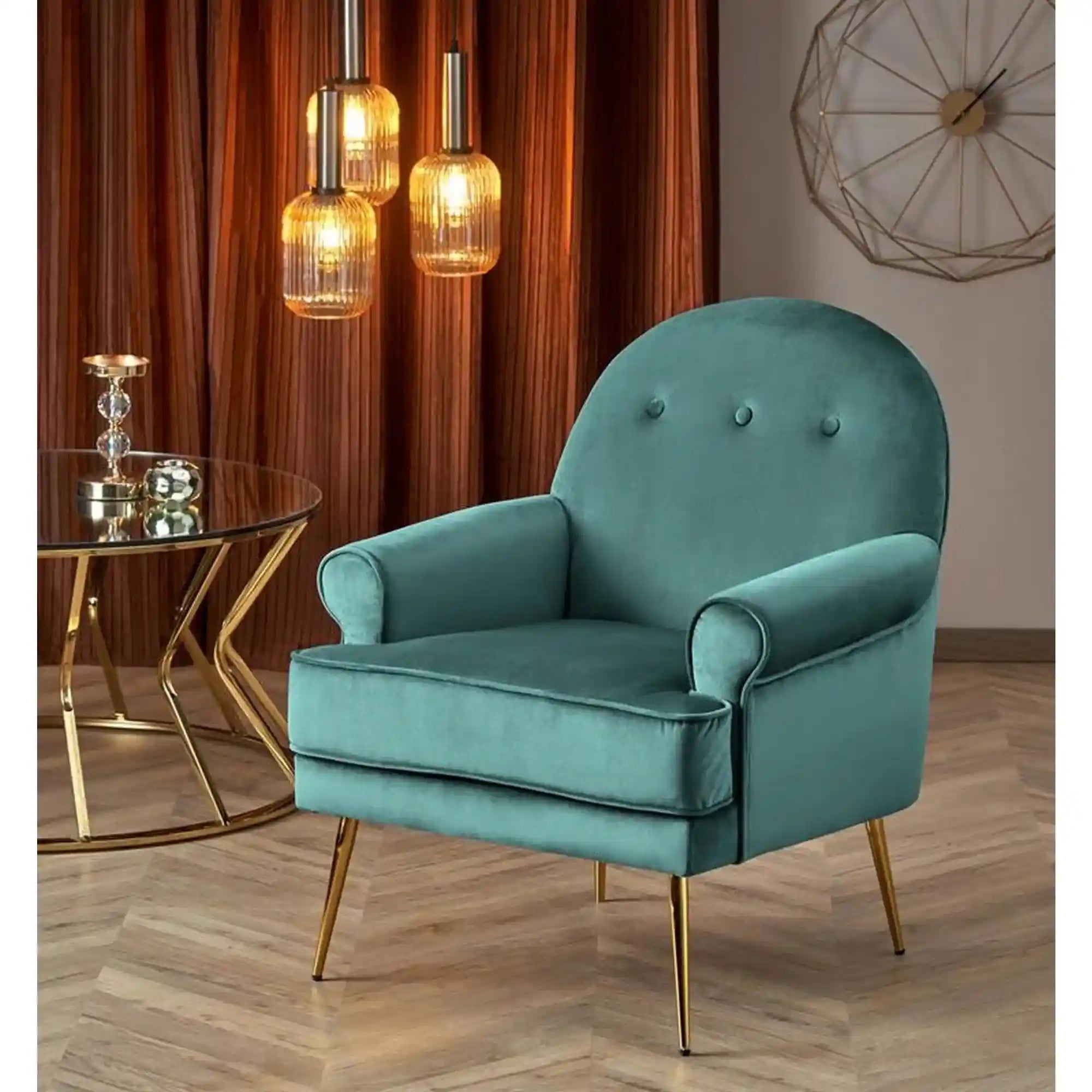 Fotoliu HOUSTON OCN-27709, verde inchis/auriu