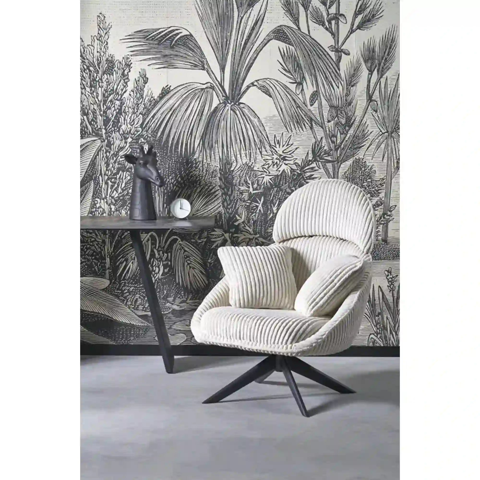 Fotoliu HOUSTON OCN-37584, crem/negru