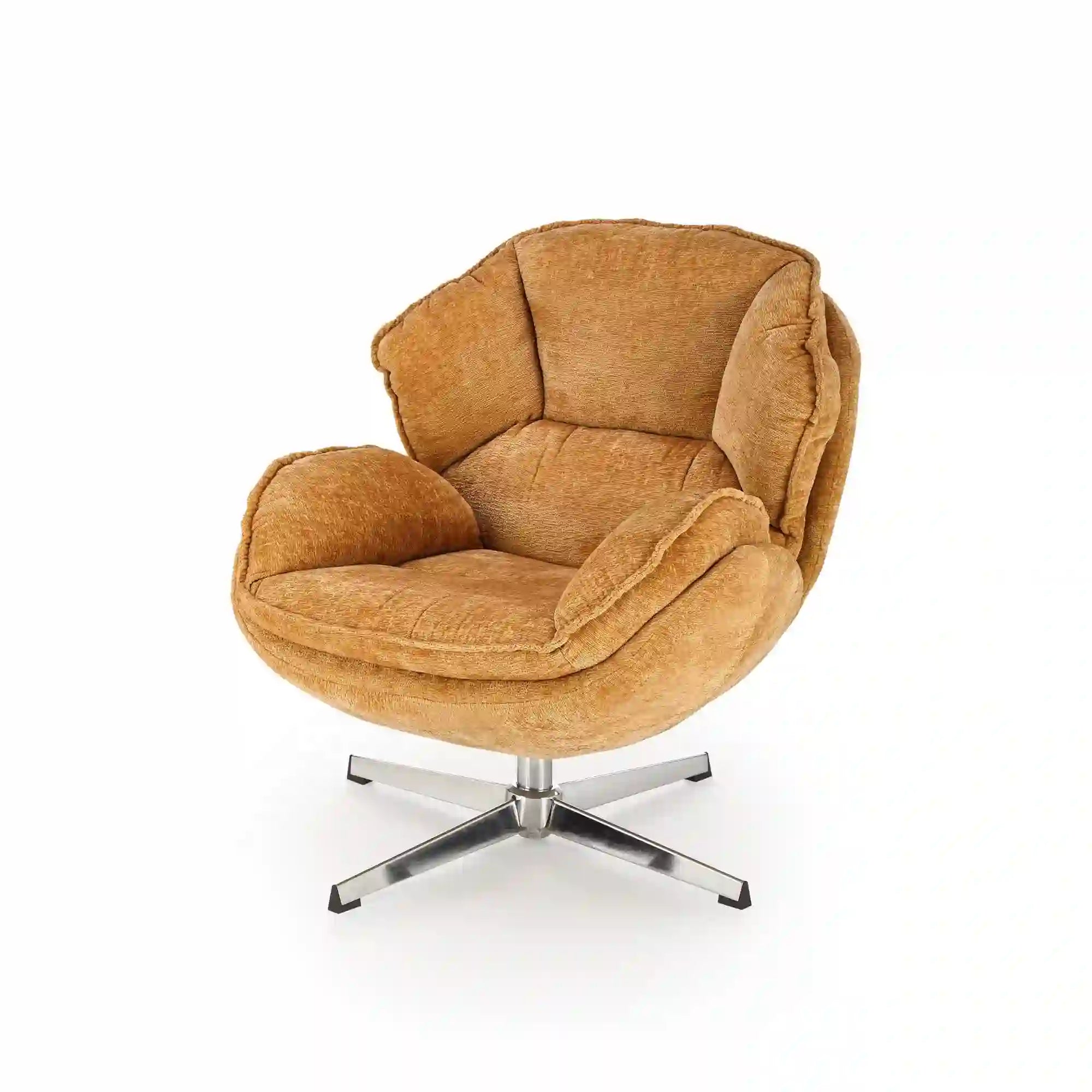 Fotoliu HOUSTON OCN-37602, galben mustar/crom