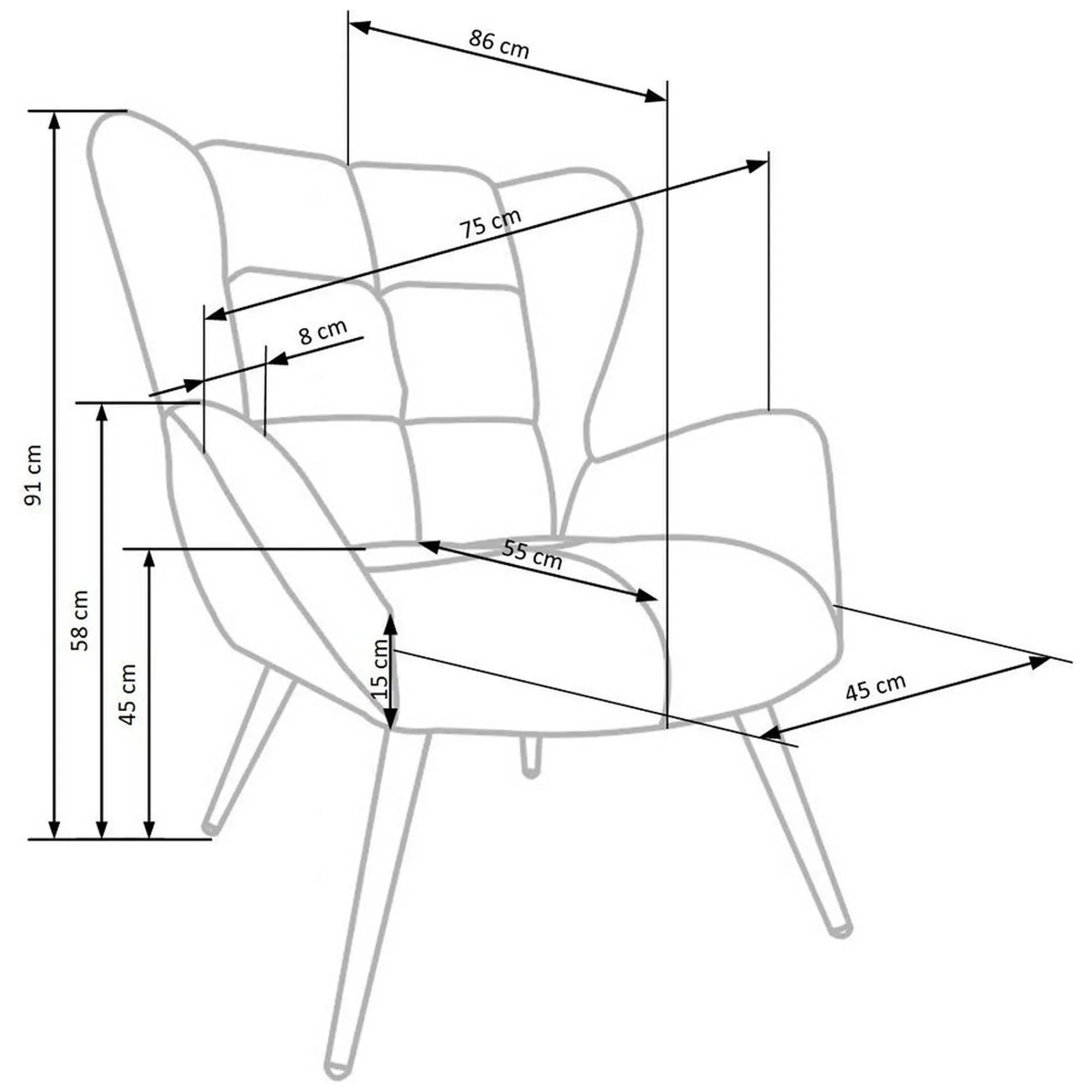 Fotoliu HOUSTON OCN-37626, galben mustar/negru