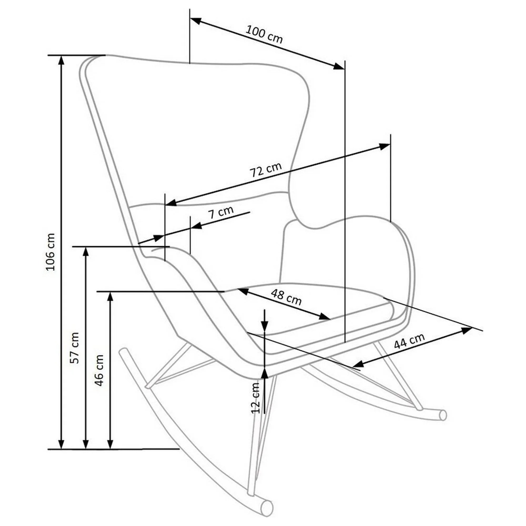 Fotoliu HOUSTON OCN-37635, crem/negru
