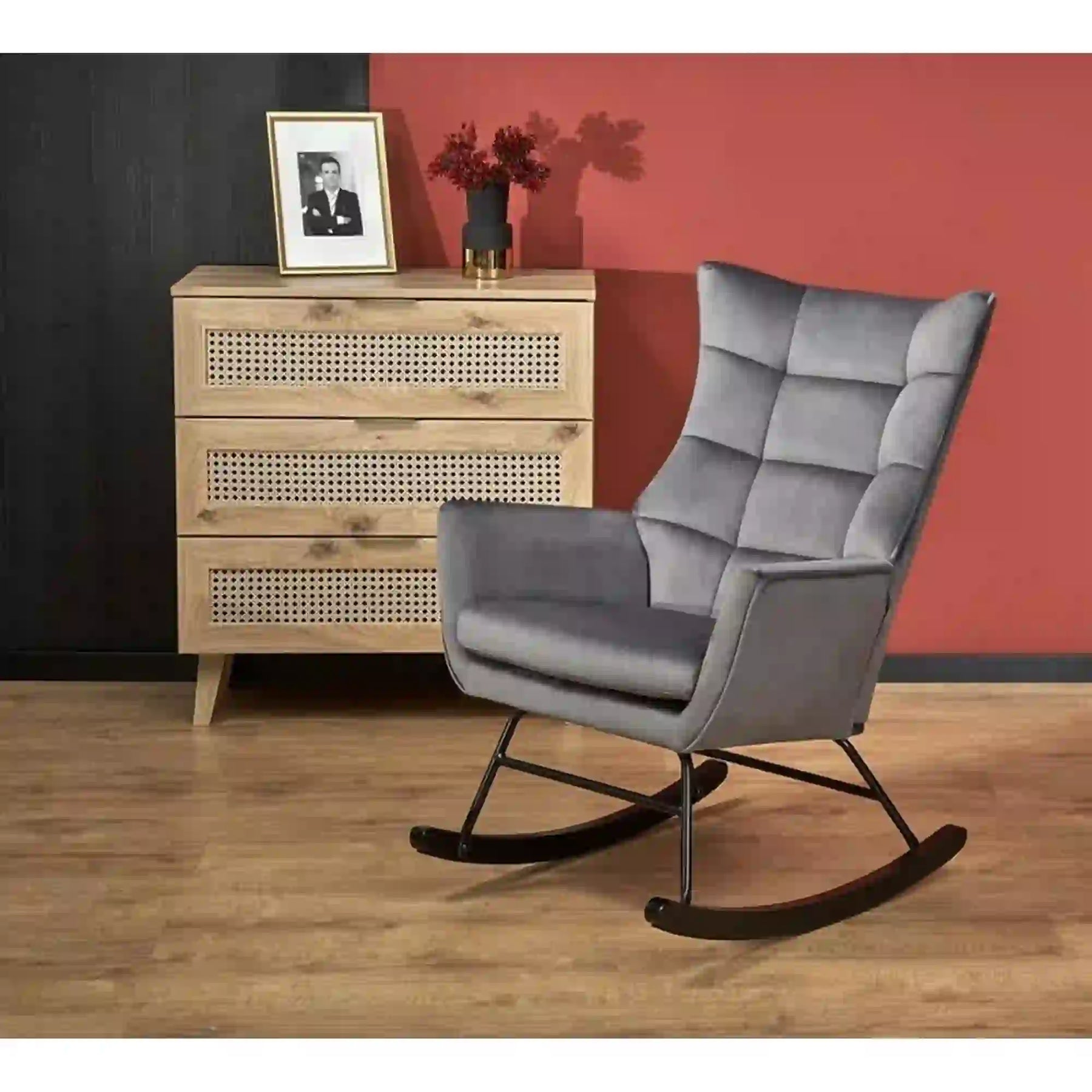 Fotoliu gri cu design modern, ideal pentru living – primabucata