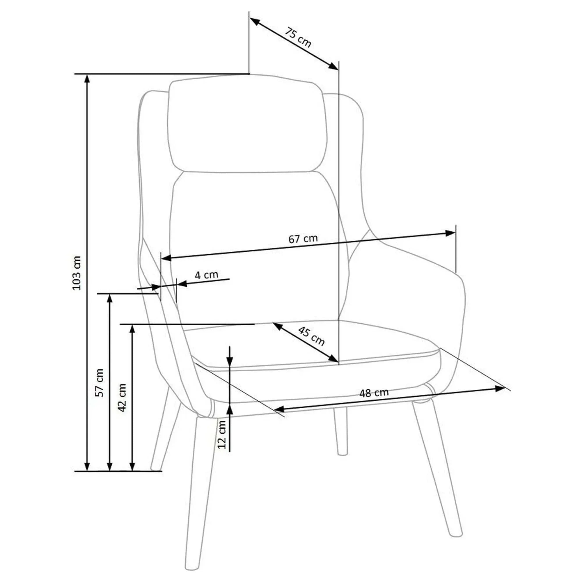 Fotoliu HOUSTON OCN-37709, gri/stejar