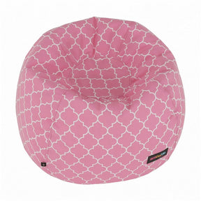 Fotoliu tip sac, roz/alb cu model, GOMBY