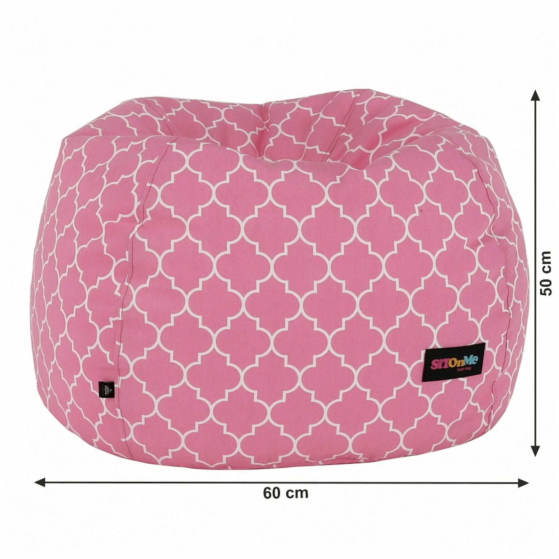 Fotoliu tip sac, roz/alb cu model, GOMBY