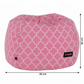Fotoliu tip sac, roz/alb cu model, GOMBY