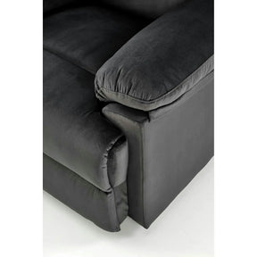 Fotoliu rabatabil DRAGER, negru, stofa catifelata/metal, 88x90/160x105 cm