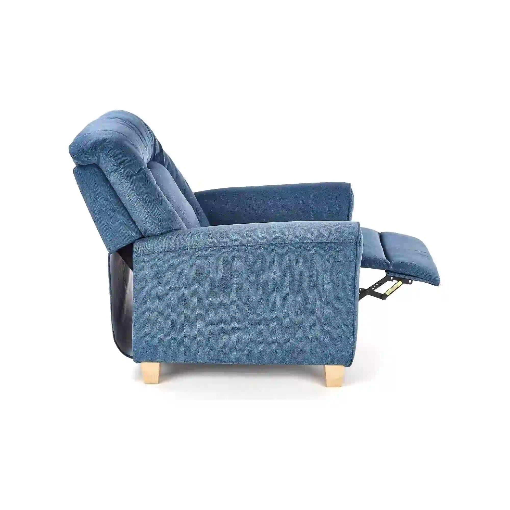 Fotoliu rabatabil HOUSTON OCN-37764, albastru/stejar