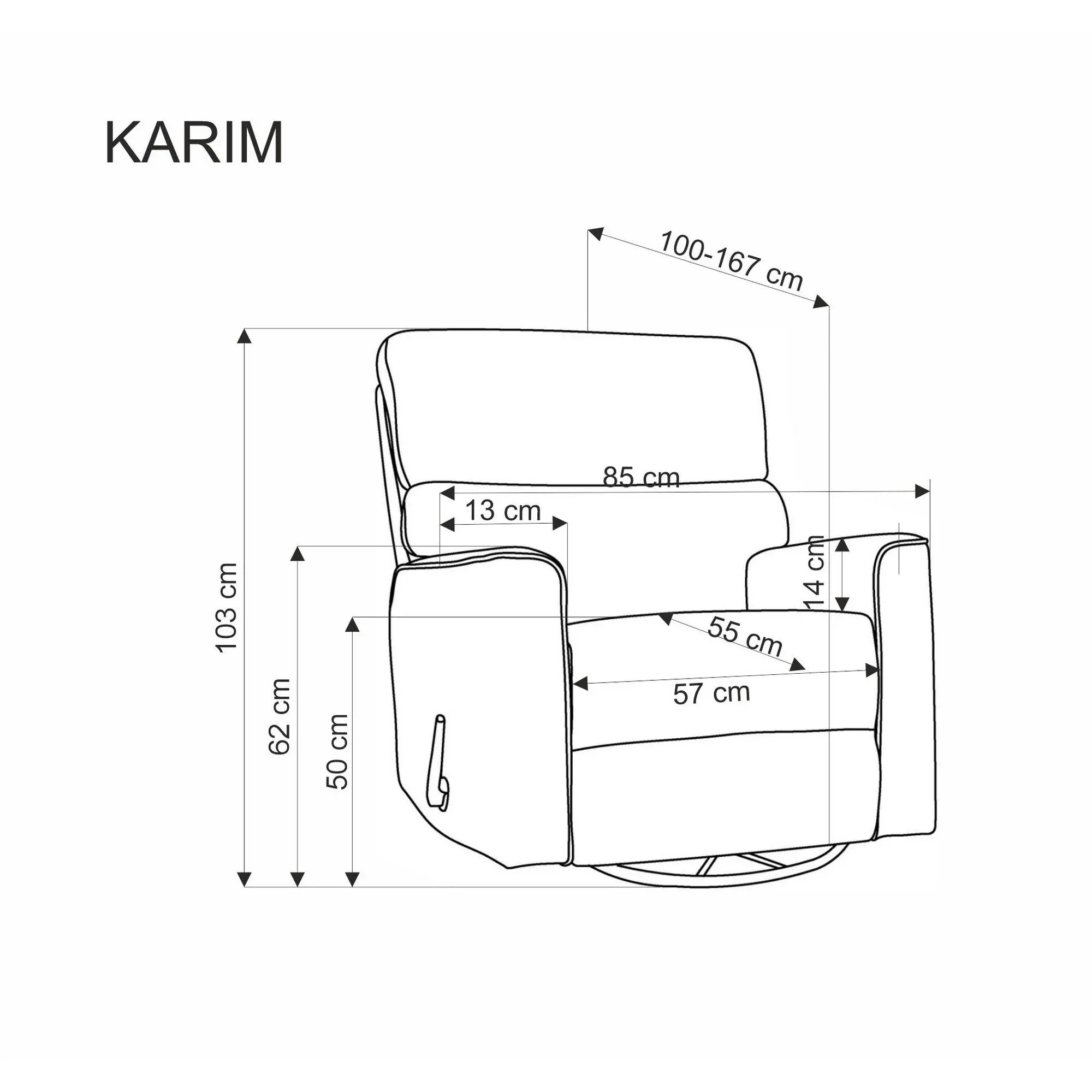 Fotoliu rabatabil HOUSTON OCN-37769, gri