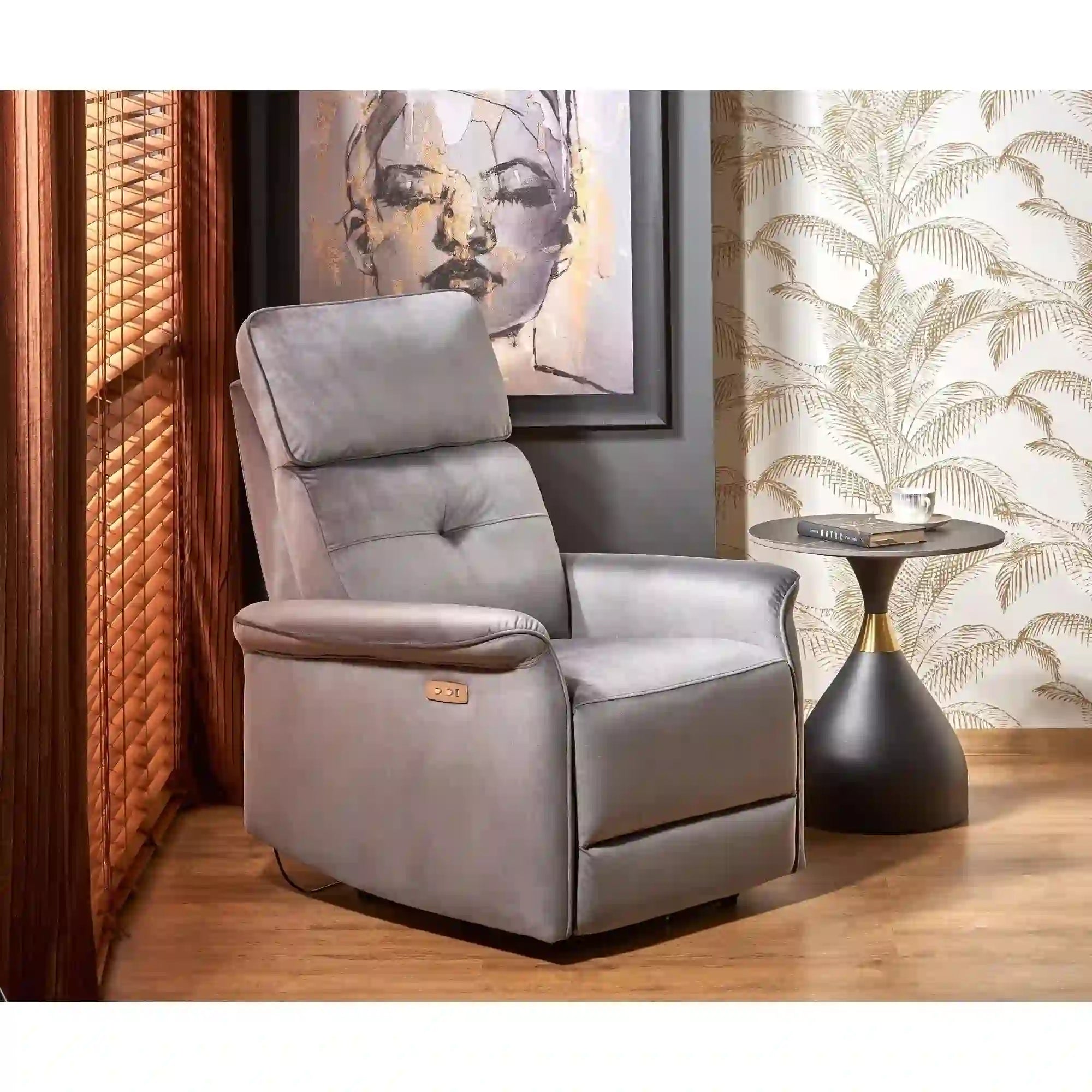 Fotoliu rabatabil HOUSTON OCN-37774, gri/negru