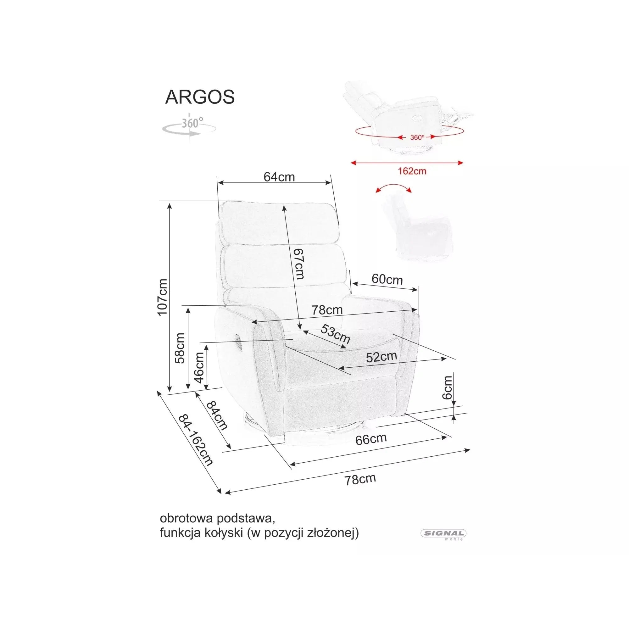 Fotoliu recliner DETROIT OCN-39641, bej inchis