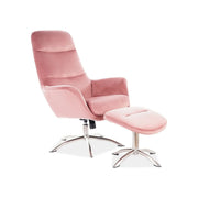 Fotoliu recliner DETROIT OCN-39755, roz pudra/crom