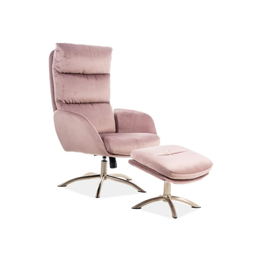 Fotoliu recliner DETROIT OCN-39756, roz antic/crom