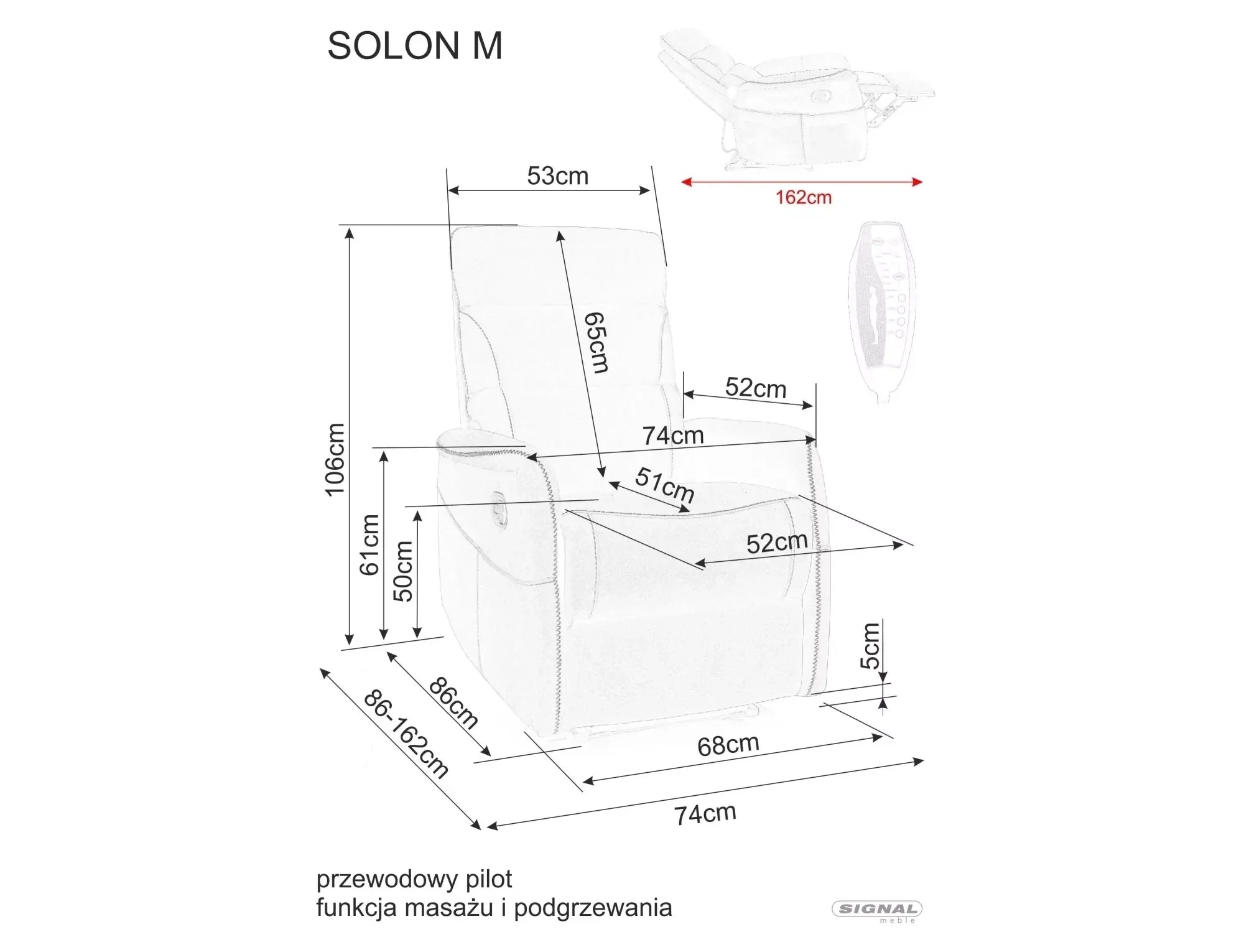 Fotoliu recliner DETROIT OCN-39762, gri inchis