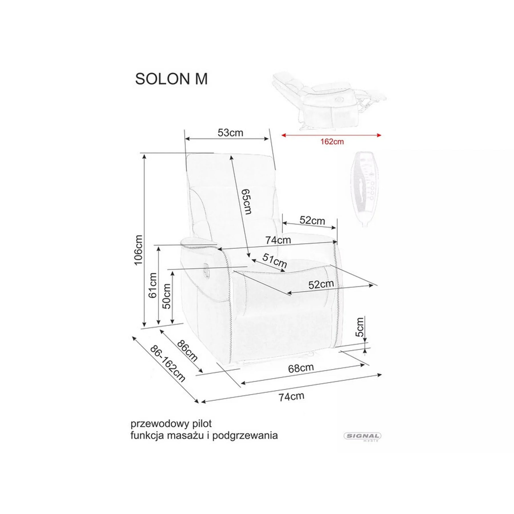 Fotoliu recliner DETROIT OCN-39764, gri