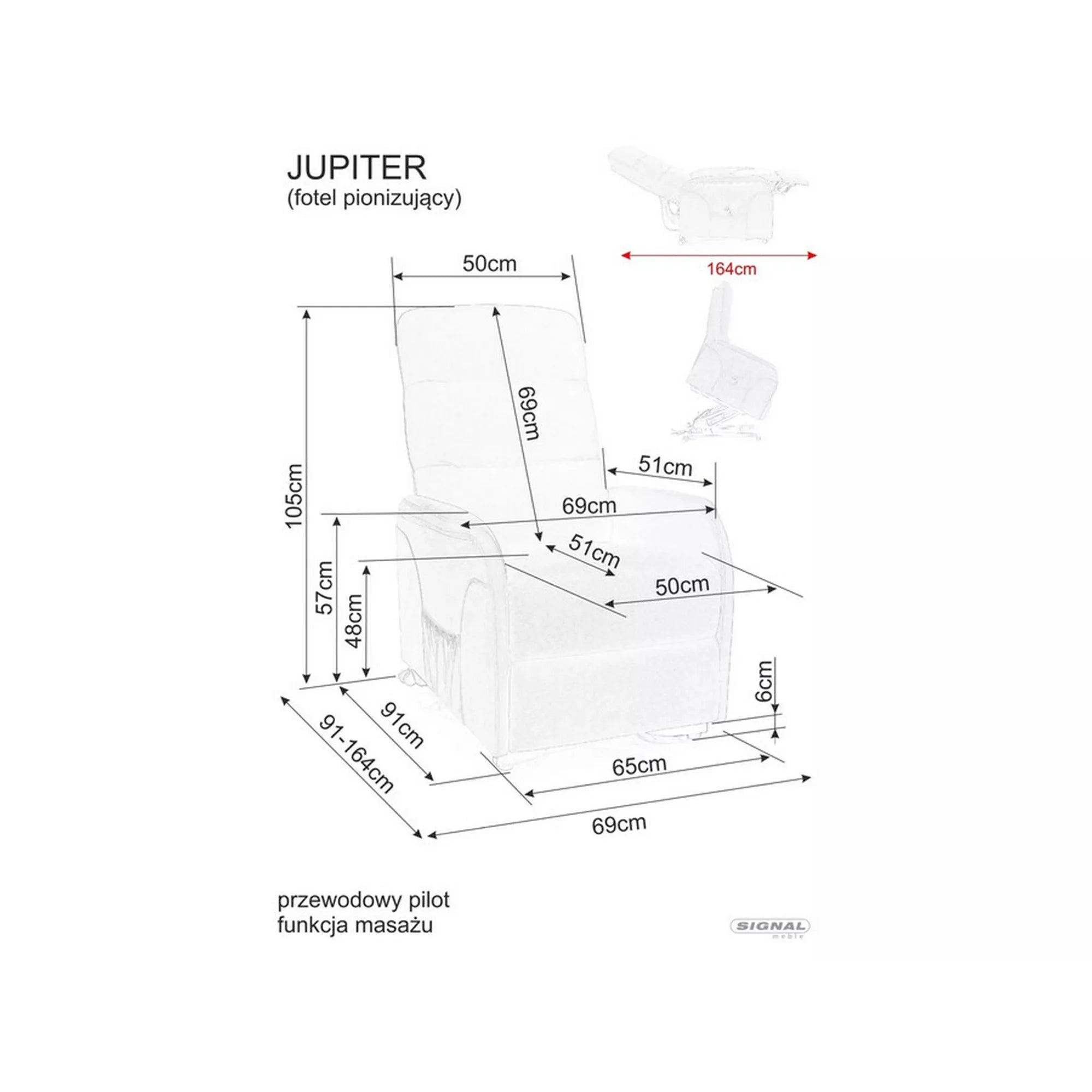 Fotoliu recliner DETROIT OCN-39839, bej deschis