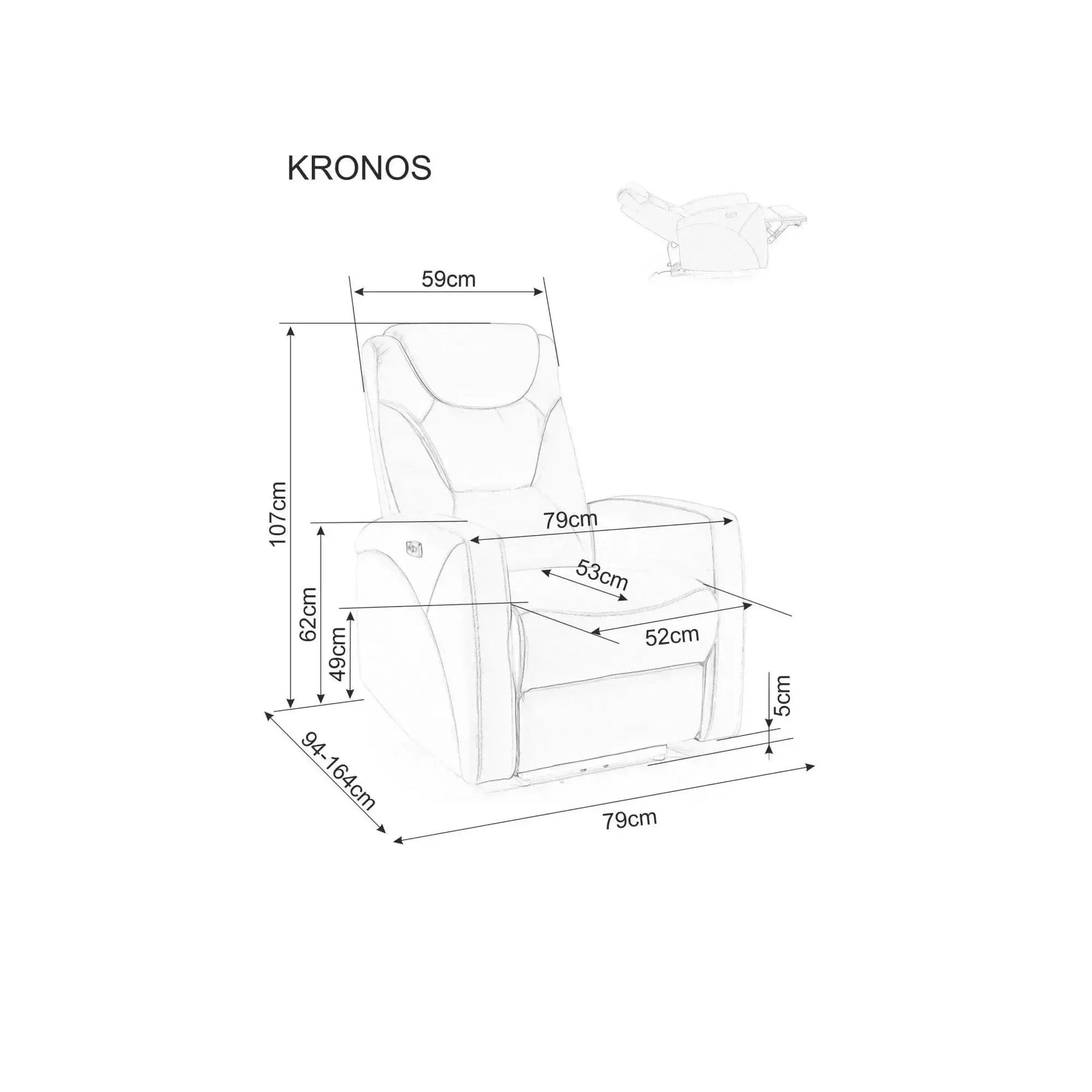 Fotoliu recliner DETROIT OCN-39860, gri