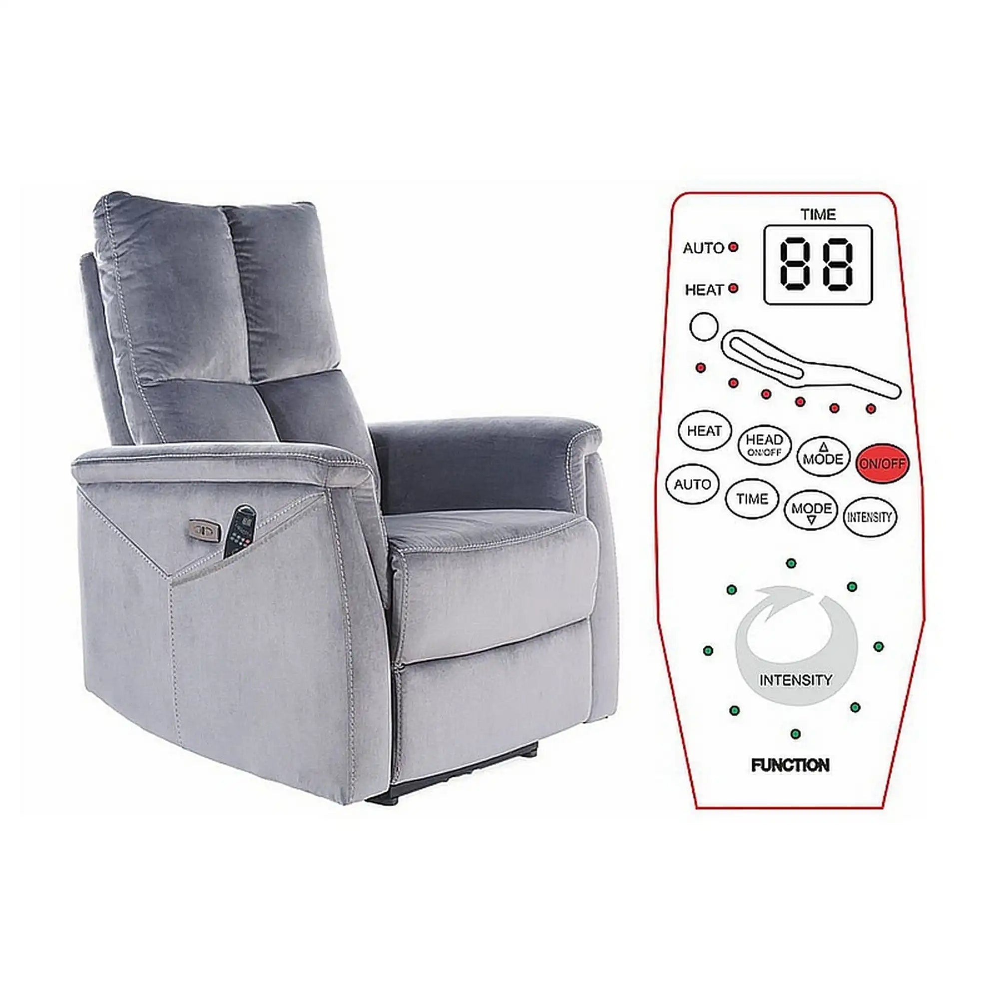Fotoliu recliner DETROIT OCN-39880, gri inchis/negru