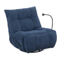 Fotoliu recliner MARCUS, stofă clasică/metal, albastru, 84×104×94 cm