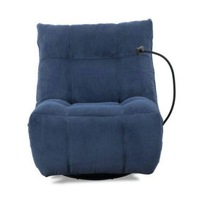 Fotoliu recliner MARCUS, stofă clasică/metal, albastru, 84×104×94 cm